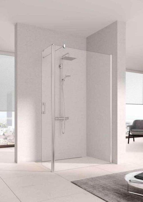 Paroi douche et bain  -  Elément paroi walk-in PEGA PETFR L100 2M argent poli v.clair clean ROTHALUX