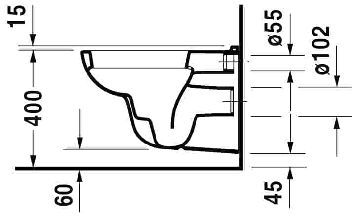 Pack cuvette suspendue D-CODE,frein de chute avec abattant et amortisseur de fermeture inclus Réf. 45350900A1