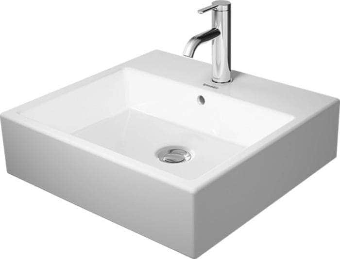 Lavabo  -  Lavabo VERO, 50 x 47, avec trop-plein et plage de robinetterie, Blanc Réf. 0454500000 DURAVIT