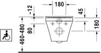 WC  -  Cuvette suspendu Vital 700mm Durastyle Rimless blanc fond creux réf. 2559090000