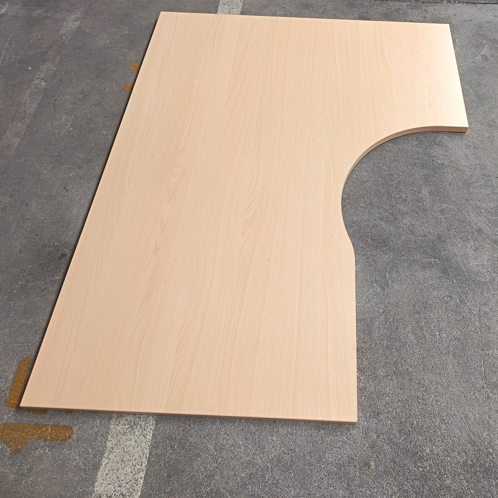 Plan de travail aggloméré décor hetre - 1800 x 1200 x 25 mm retour droite