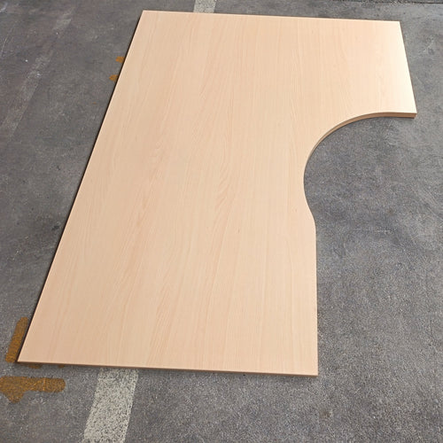 Plan de travail aggloméré décor hetre - 1800 x 1200 x 25 mm retour droite
