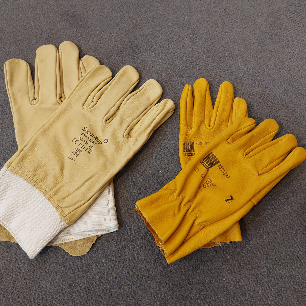 Gants de manutention blanc cuir