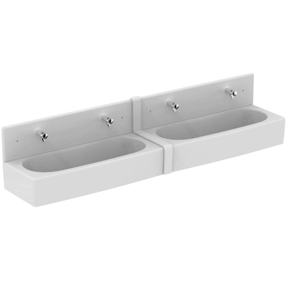 Divers sanitaires  -  Couvre joints lavabo (2) Contour 21 avec dosseret blanc réf. S327801