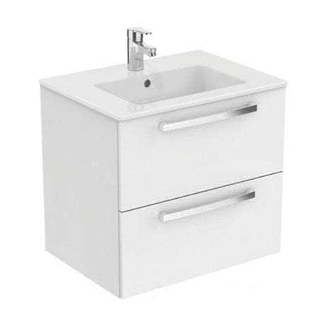Meuble sanitaires  -  Meuble de salle de bain Ulysse - 2 tiroirs - 70cm - Blanc brillant Ref E0542WG Porcher