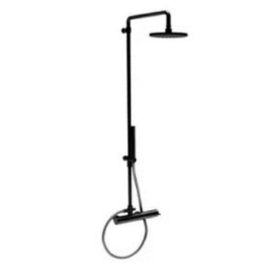 Robinet et colonne  -  Colonne de douche Procasa Finn avec thermostat et tête de douche 200 mm noir - Réf. ULTIMKRFI00055