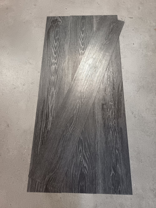 Dalle PVC noir cérusé - 1200 x 180 mm - à coller