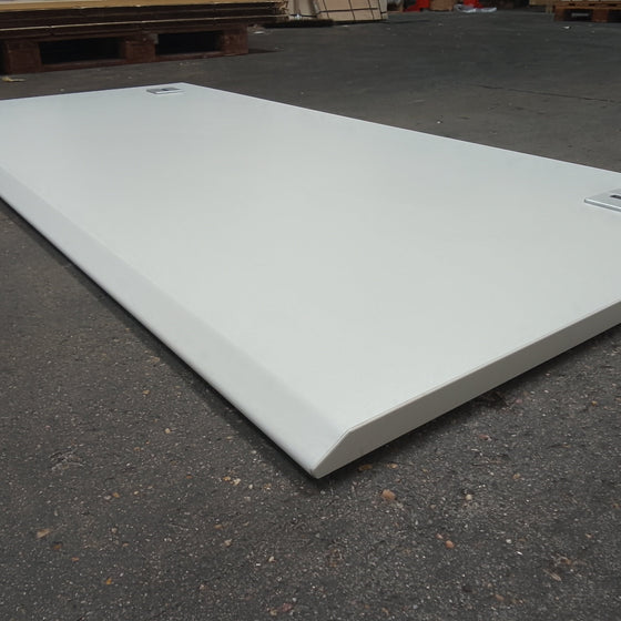 Plan de travail aggloméré décor gris clair - 1800 x 800 x 25 mm un bord chanfreiné