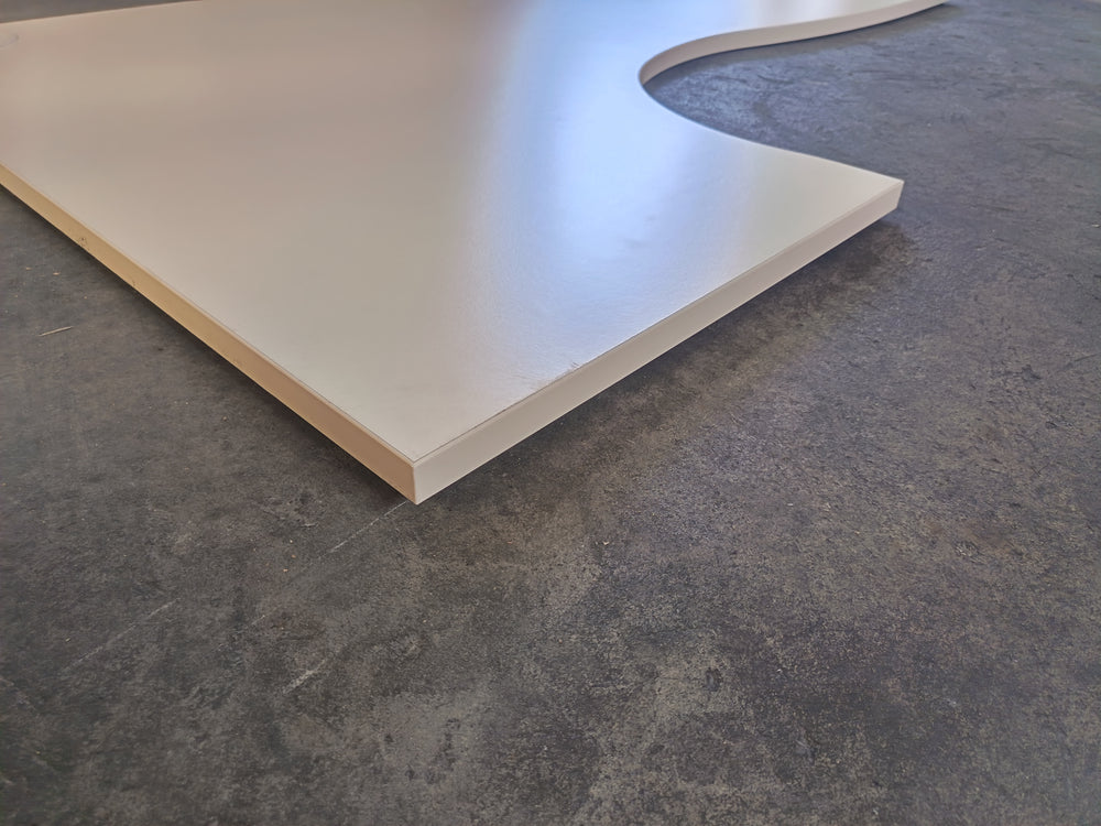 Plan de travail aggloméré décor beige - 1800 x 1200 x 25 mm retour gauche
