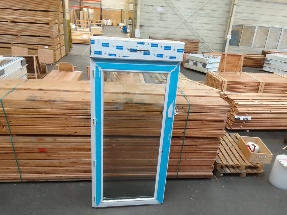 Porte-fenêtre PVC blanc 9016 satine classe 1 - 2150 x 1000 mm - Bouvet Thermience gauche VRI