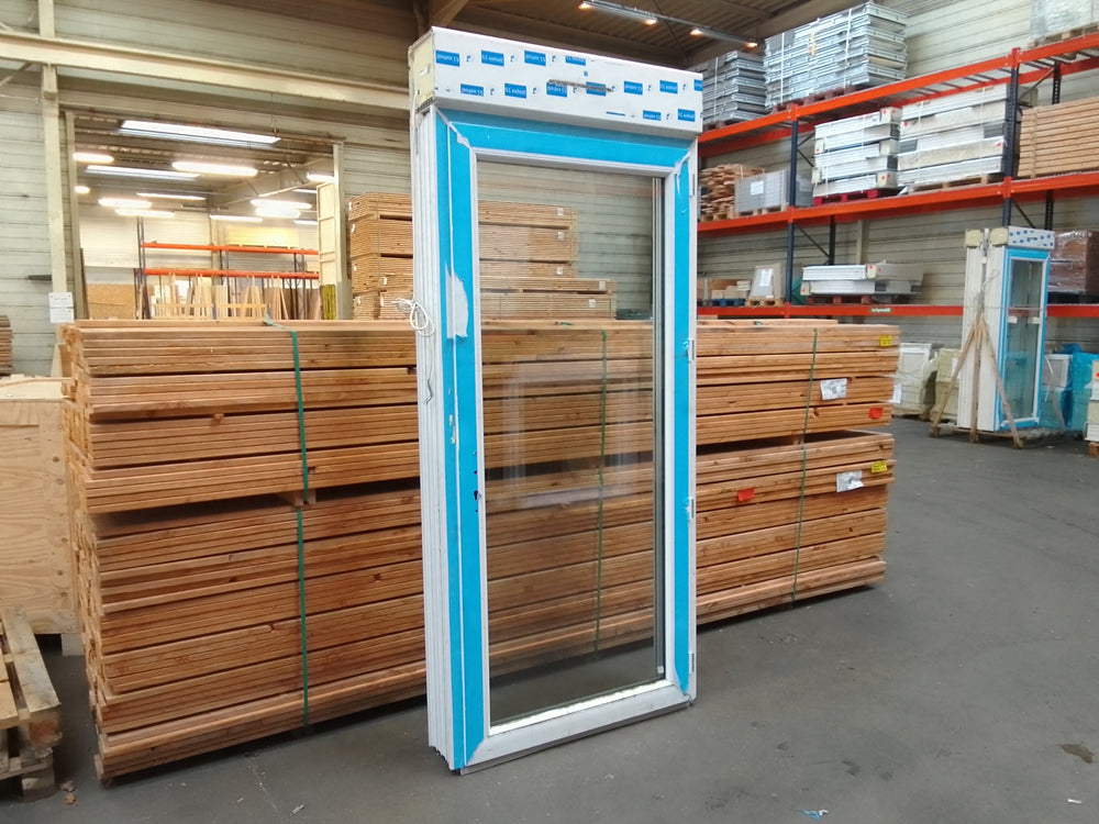 Porte-fenêtre PVC blanc 9016 satine classe 1 - 2150 x 1000 mm - Bouvet Thermience droite VRI