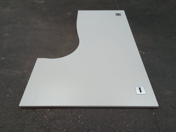 Plan de travail aggloméré décor gris clair - 1800 x 1200 x 25 mm retour droite