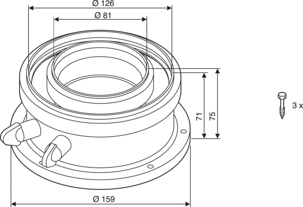 Divers sanitaires  -  Raccord pour terminal vertical 80 / 125 Réf. FC-CA80 / 7738112714 BOSCH HOME COMFORT