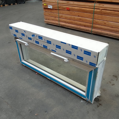 Fenêtre PVC blanc 9016 satine classe 1 - 550 x 1500 mm - Bouvet Thermience gauche VRI