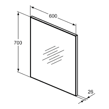 Miroir Salle de Bain  -  Miroir 600x700 Mm Avec Encadrement T3355Bh Ideal Standard Mirror&Light