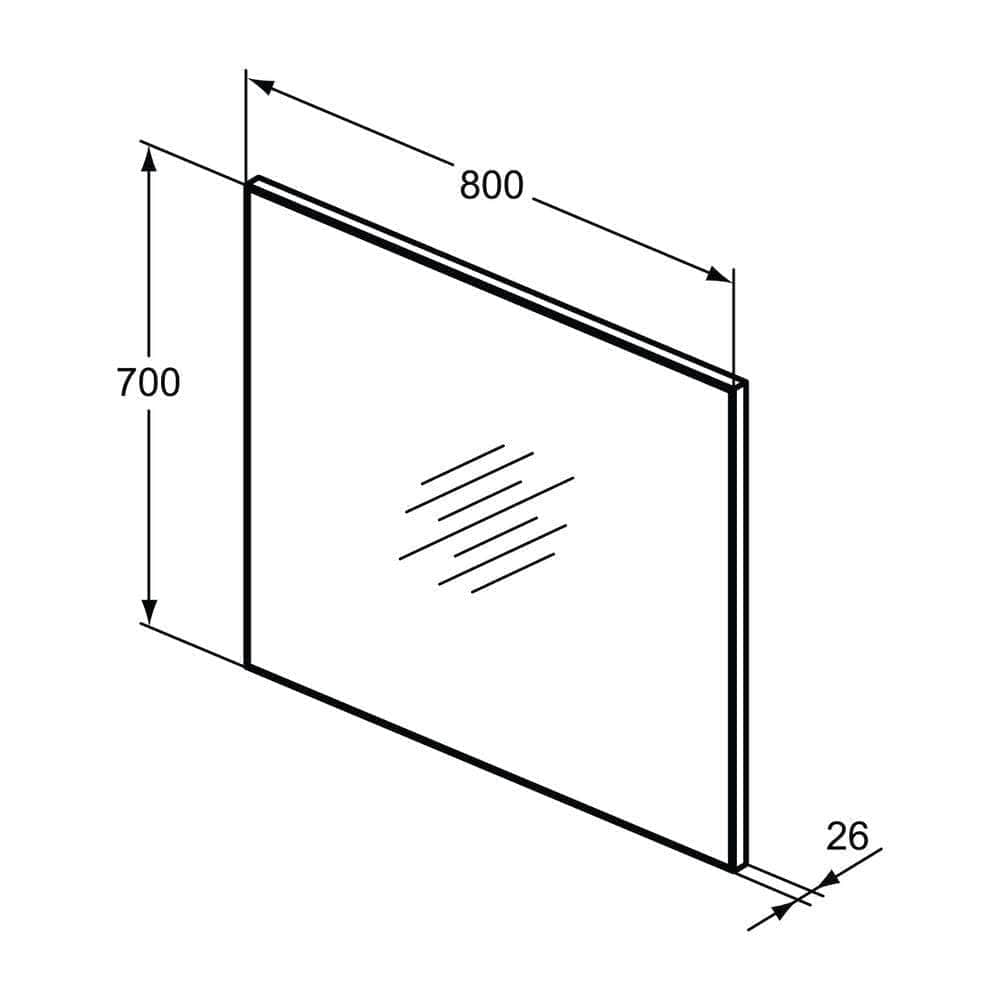 Miroir Salle de Bain  -  Miroir 800x700 Mm Avec Encadrement T3357Bh Ideal Standard Mirror