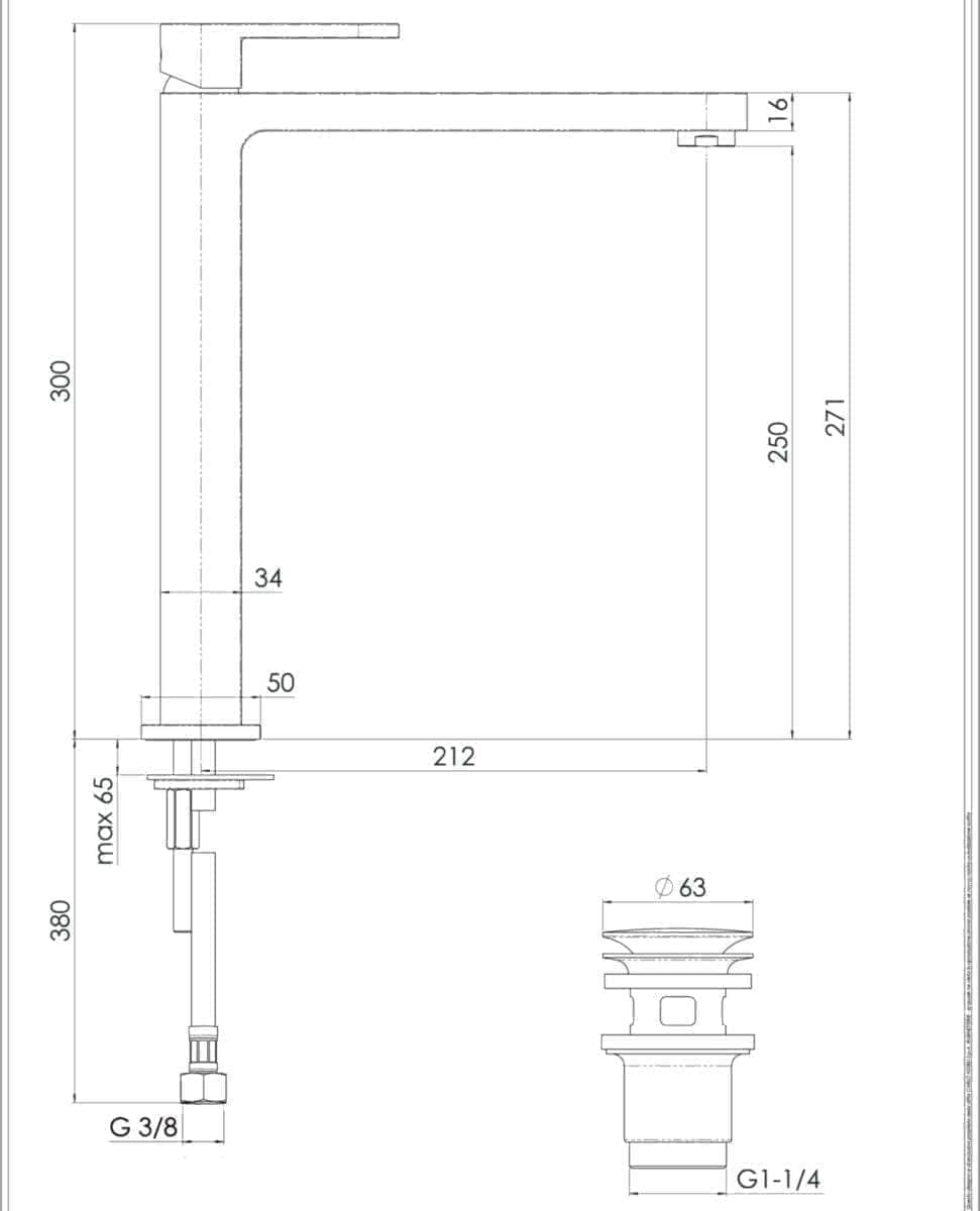 Robinet et colonne  -  Mitigeur de lavabo UP rehausse réf. UP94128/2CR