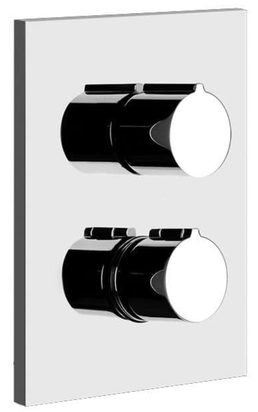 Robinet et colonne  -  Gessi Ozone Pièces Extérieures Pour Mitigeur Thermostatique Inverseur À Deux Voies Chrome 13434#031