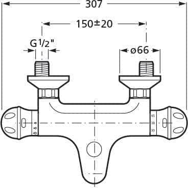 Robinet et colonne  -  Mitigeur thermostatique Polo bain douche c3 réf. WM3120T3ZC0C300 ROCA