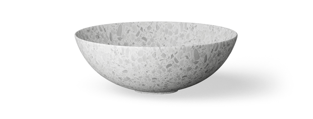 Lavabo  -  Lavabo Céramique 40 cm Rond 15 cm Terrazzo Noir Wwk40Tzw