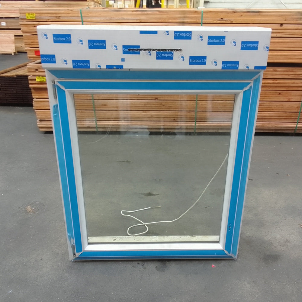 Fenêtre PVC blanc 9016 satine classe 1 - 1150 x 1000 mm - Bouvet Thermience gauche VRI