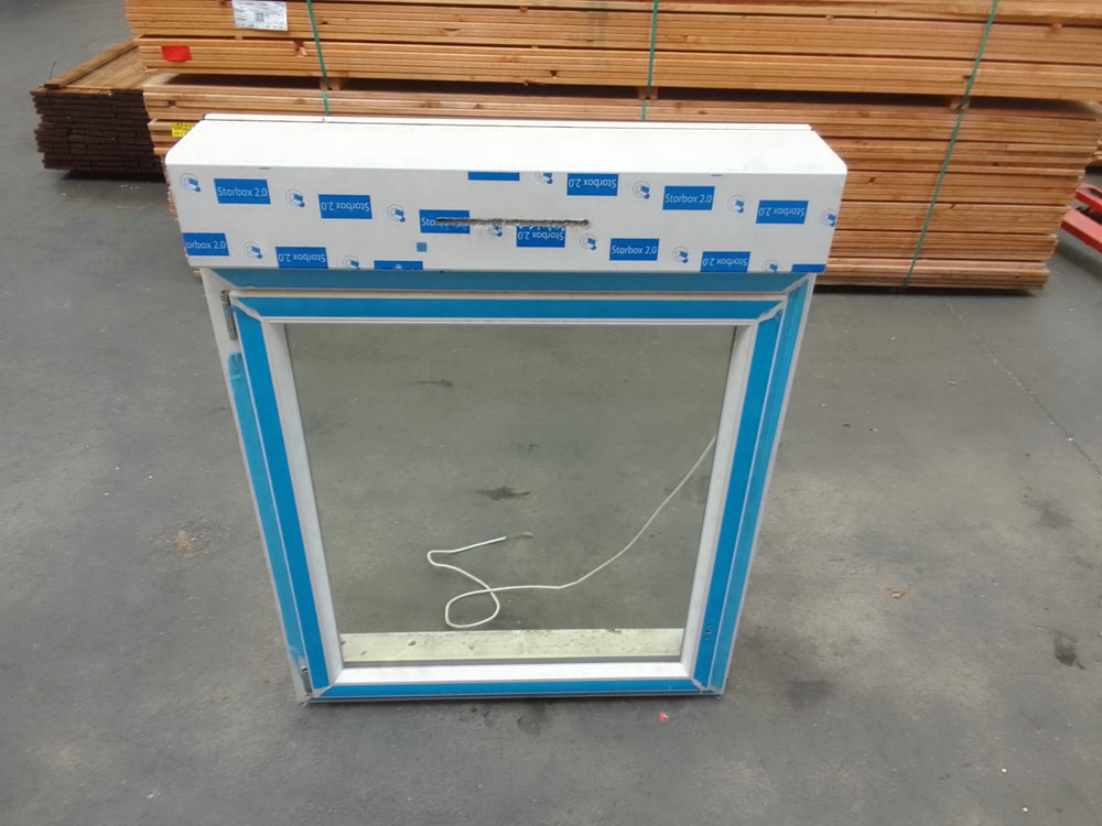 Fenêtre PVC blanc 9016 satine classe 1 - 1150 x 1000 mm - Bouvet Thermience gauche VRI