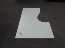 Plan de travail aggloméré décor gris clair - 1600 x 1000 x 28 mm retour gauche