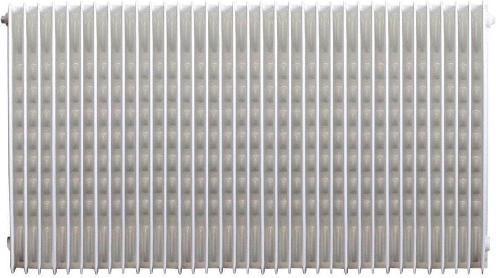 Chauffage  -  Radiateur Eau chaude Lamella blanc 1204 hauteur 400 mm 24 éléments 4 orifices diamètre 15 / 21 basse pression 4 bar entraxe standard 303 mm barrette de fixation standard sans les fixations 883 w 1204 24 / réf. F9SAC04002400B00 FINIMETAL