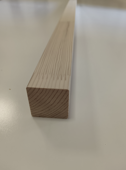 Tasseau décoratif pin bois massif abouté - 40 x 40 - L=2.4m vernis ton bouleau