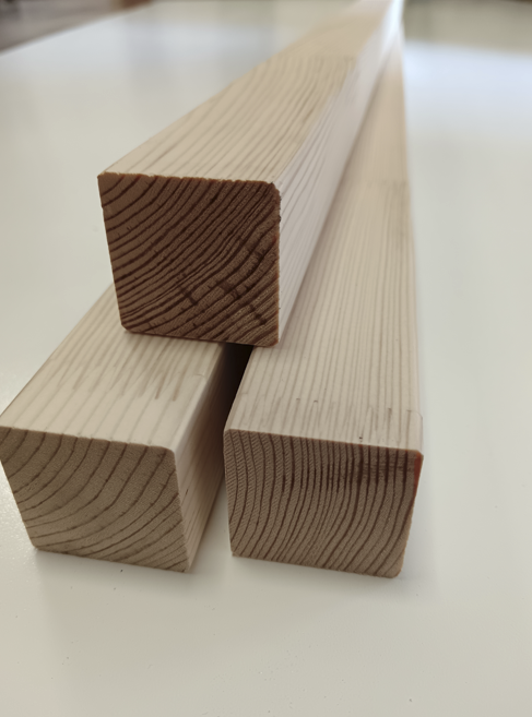 Tasseau décoratif pin bois massif abouté - 40 x 40 - L=2.4m vernis ton bouleau