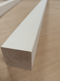 Tasseau décoratif pin bois massif abouté - 50 x 50 - L=1.9m vernis blanc
