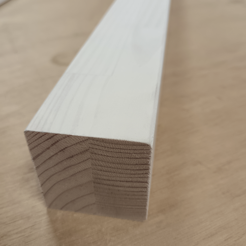 Tasseau décoratif pin bois massif abouté - 50 x 50 - L=1.9m vernis blanc