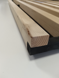 Panneau décoratif voile noir et bois massif epicéa - 1200 x 600 mm