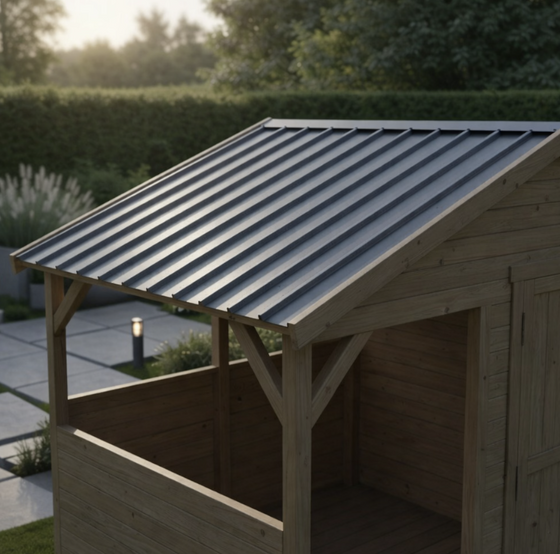 Bac en acier ondulé nervuré - Gris anthracite RAL 7016 - 2000x910 - H=12mm - Ep=0,4mm - SEDPA