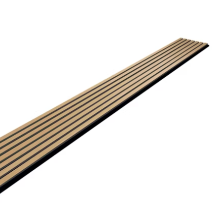 Panneau acoustique tasseau MDF décor chêne clair 2440 x 600 x 18mm - feutrine 9mm (1 unité)