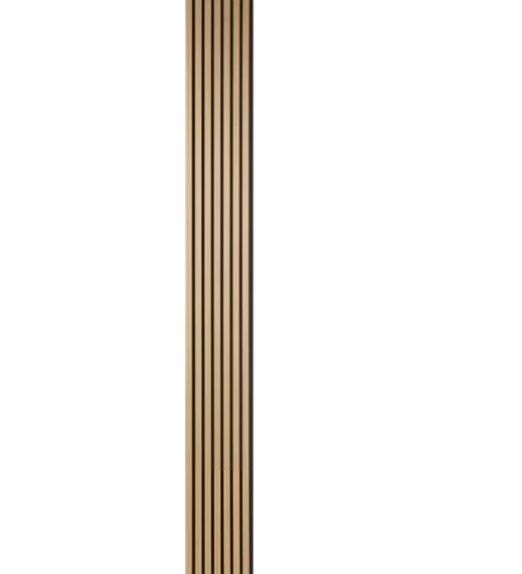 Panneau acoustique tasseau MDF décor chêne clair 2440 x 600 x 18mm - feutrine 9mm (1 unité)