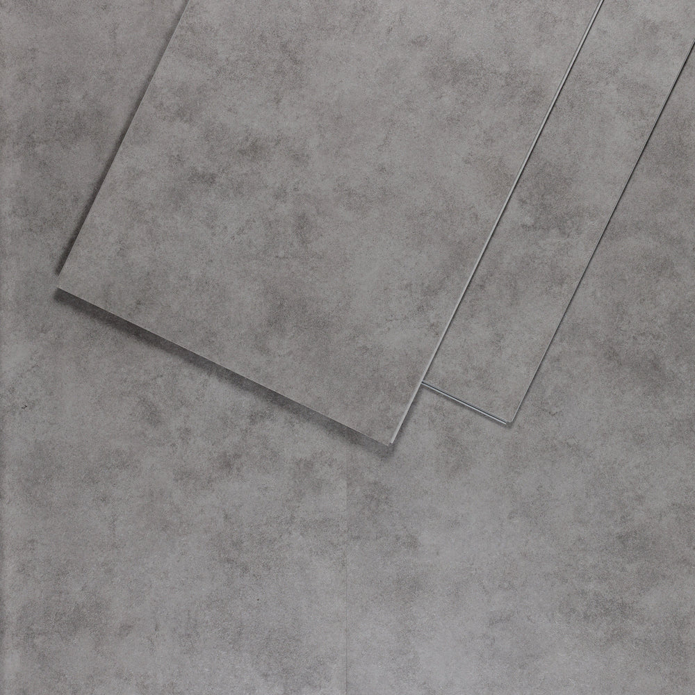 Sol PVC-SPC clipsable imitation carrelage gris moyen classic - 915 x 474 × 5.5mm sous-couche intégrée (SPC103)