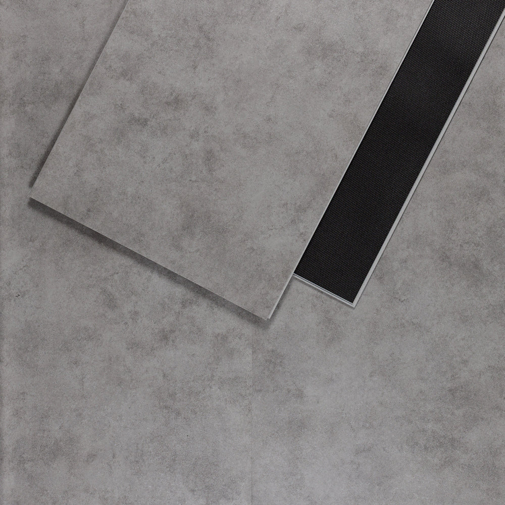 Sol PVC-SPC clipsable imitation carrelage gris moyen classic - 915 x 474 × 5.5mm sous-couche intégrée (SPC103)