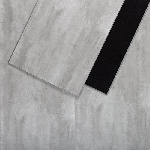 Sol PVC-SPC clipsable imitation carrelage gris clair béton indus - 940 x 470 × 6.0mm sous-couche intégrée (SPC105)
