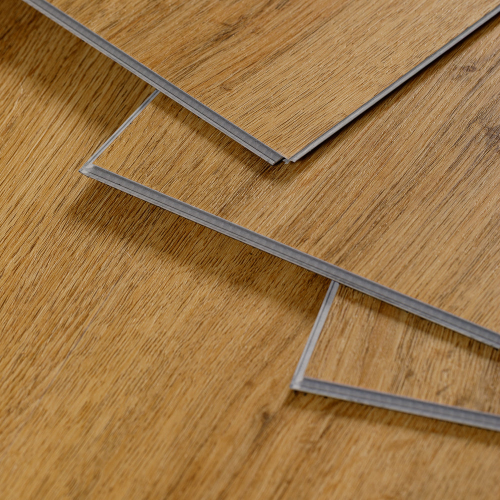 Sol PVC-SPC clipsable Chene naturel - usage domestique - sous-couche intégrée - 1220 x 180 × 4.5mm sous-couche intégrée