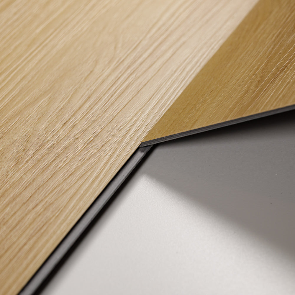 Sol PVC-SPC clipsable chêne clair - Sous-couche intégrée - 1220 x 180 x 5,5 mm