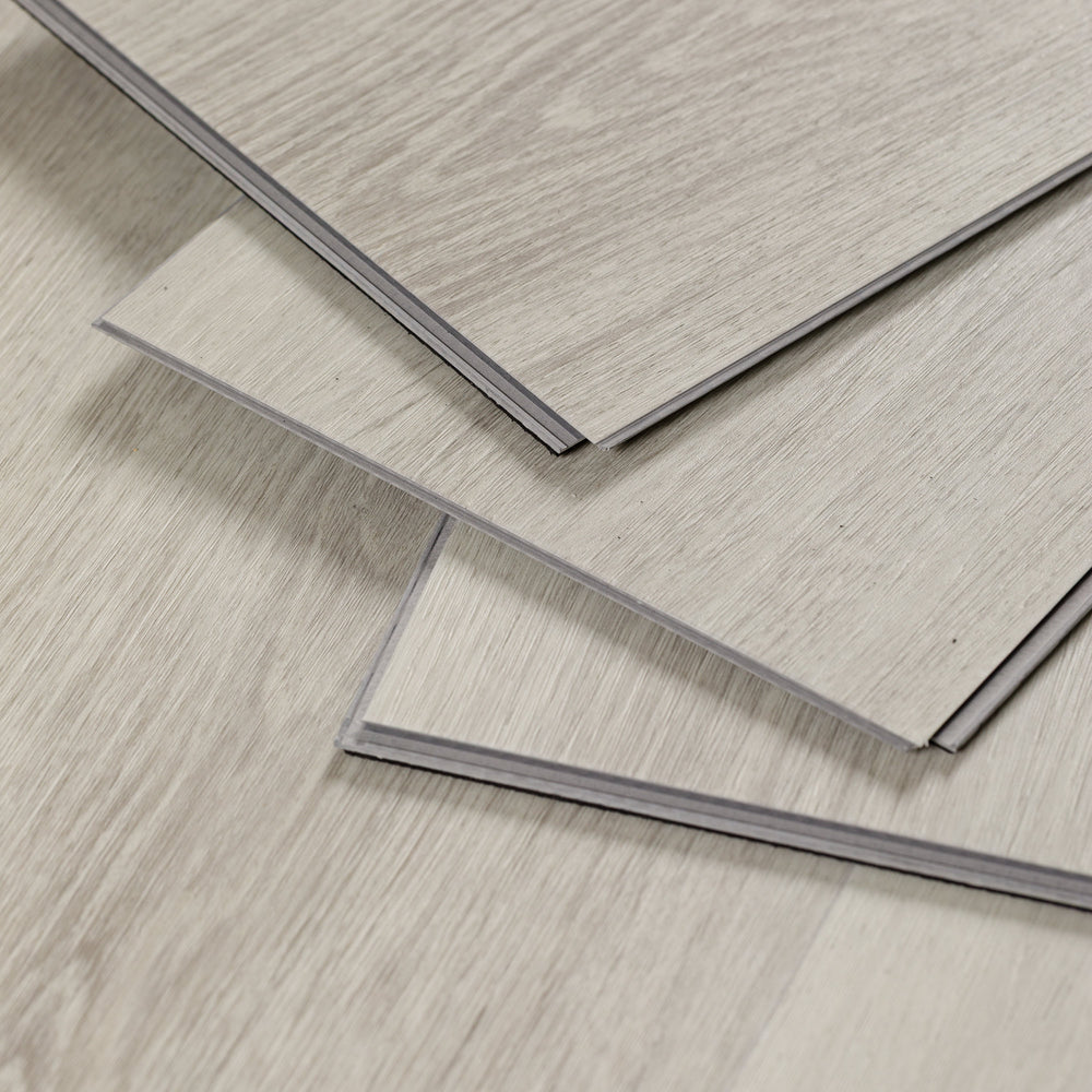 Sol PVC-SPC clipsable chêne gris béton - sous-couche intégrée - 1220 x 180 x 5,5 mm