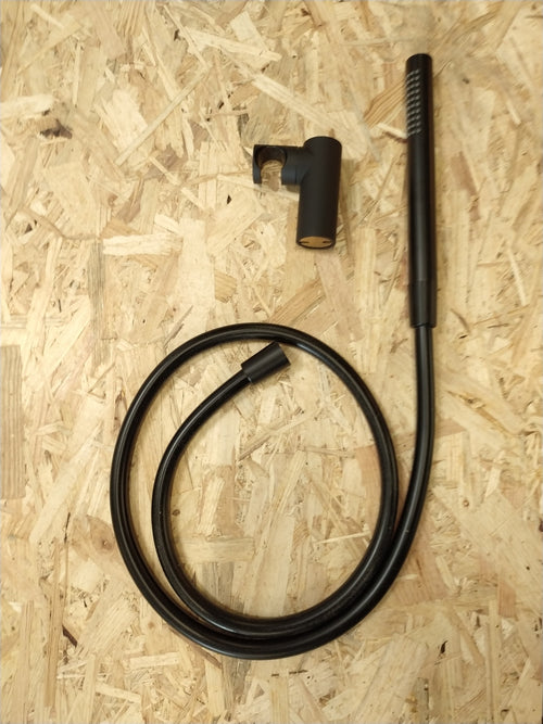 Douchette noir avec flexible 1250 mm et support