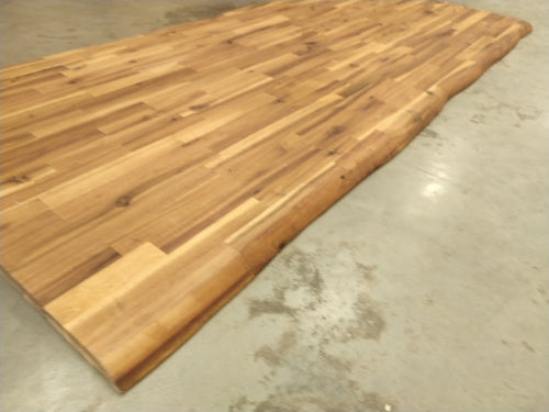 Plan de travail Acacia huilé - lamellé-collé - 2 bords naturels - 1800 x 800 x 26 mm