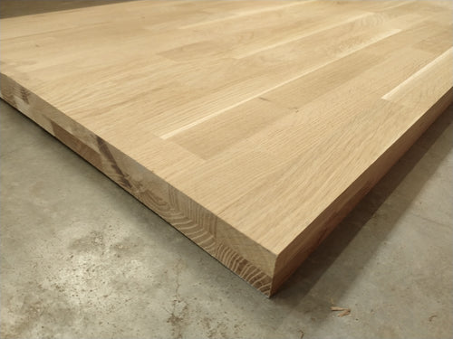 Plan de travail chêne - lamellé collé abouté - bords droits - 1105 x 655 x 36 mm