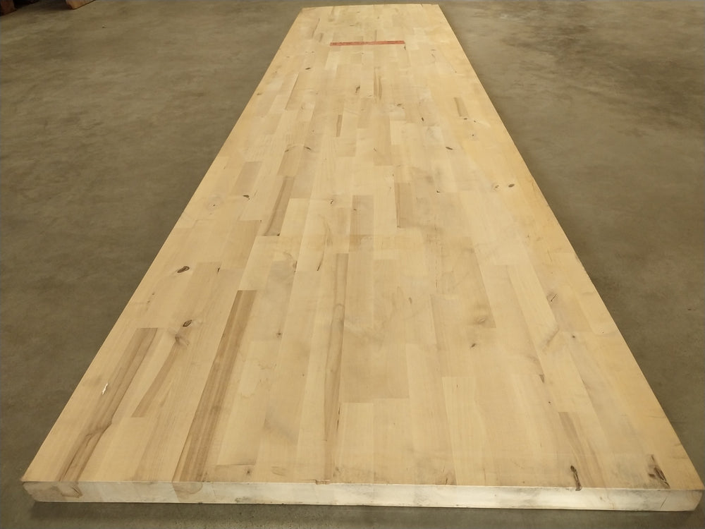 Plan de travail bouleau lamellé-collé - 2500 x 650 x 36 mm — vue 2