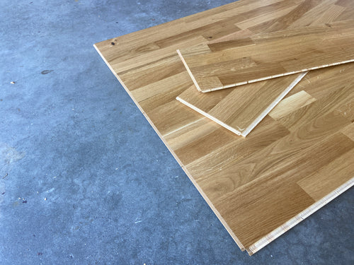 Parquet Contrecollé chêne 4 frises verni satiné (rustic)