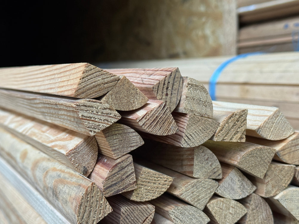 1/4 Rond sapin - 18x18 - L=2,5m