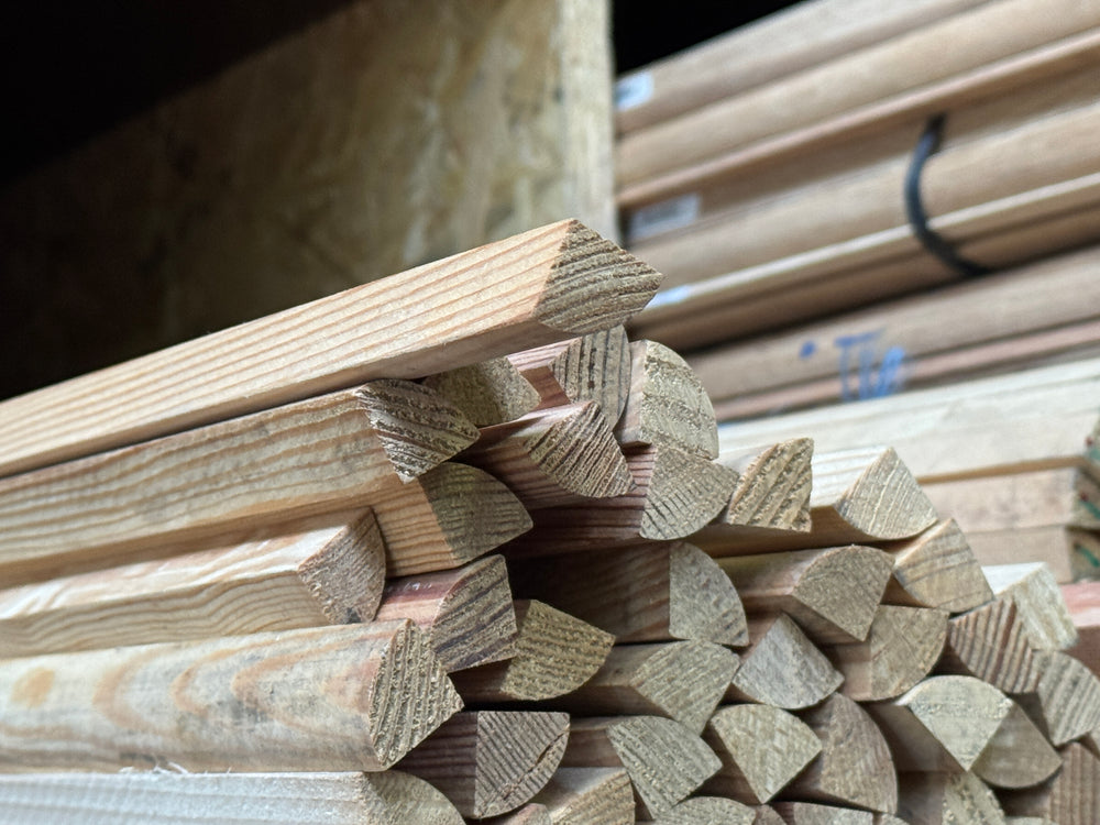 1/4 Rond sapin - 18x18 - L=2,5m