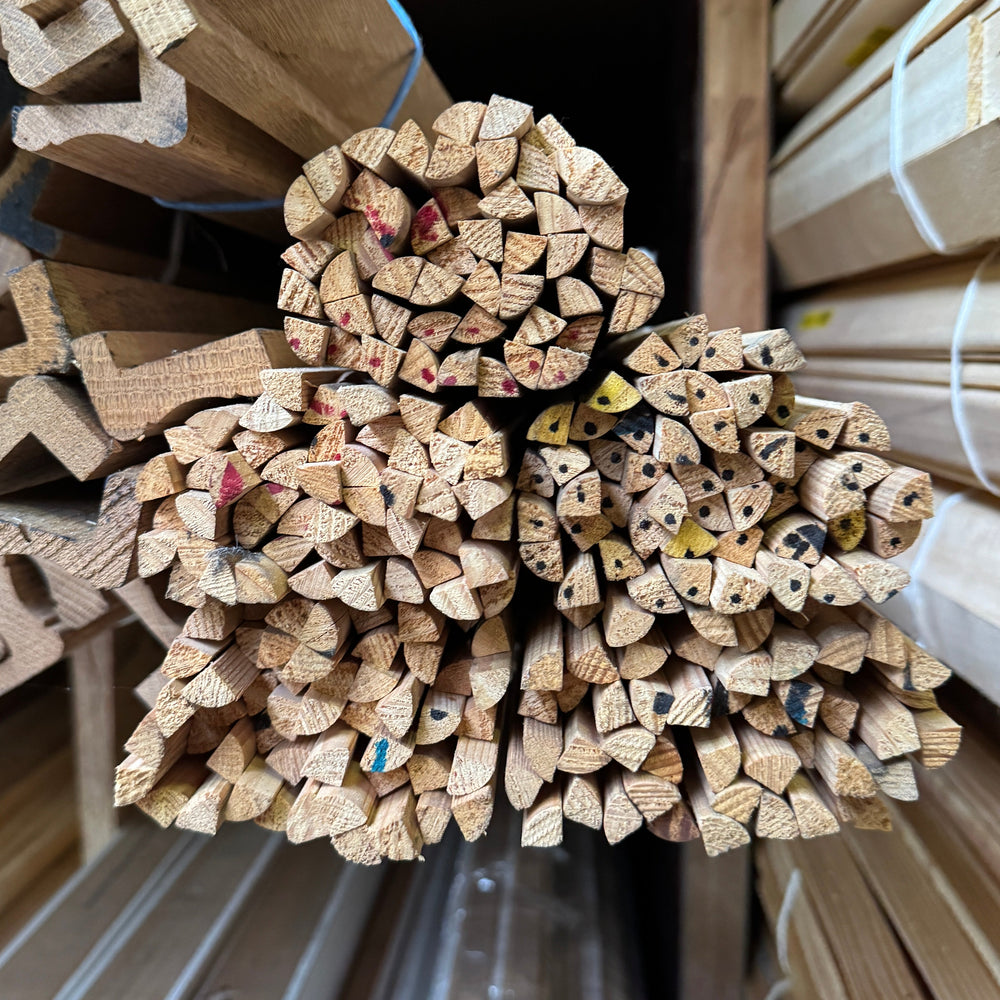 1/4 Rond sapin - 9x9 - L=2,5m